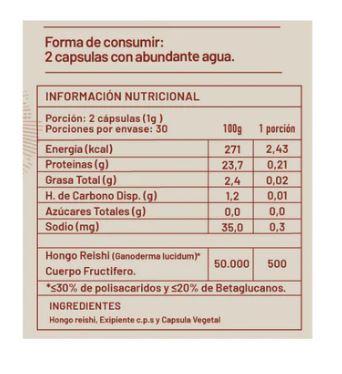 REISHI KARUM LIFE 60 CAPSULAS - Imagen 2